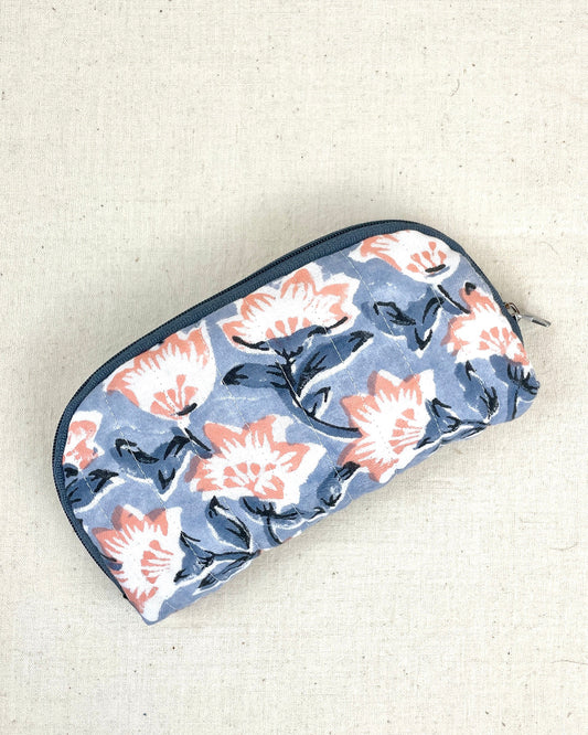 Etui à lunettes de soleil en tissu gris
