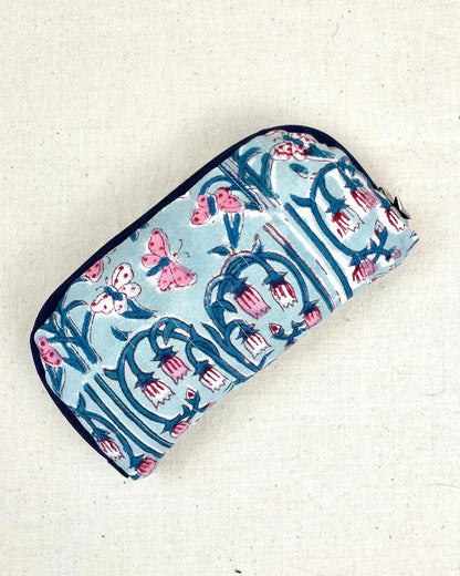 Etui à lunettes de soleil en tissu rose