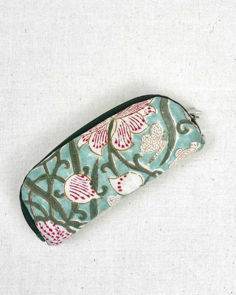 etui lunettes de vue matelassé vert
