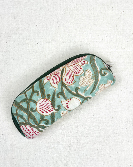 etui lunettes de vue matelassé vert