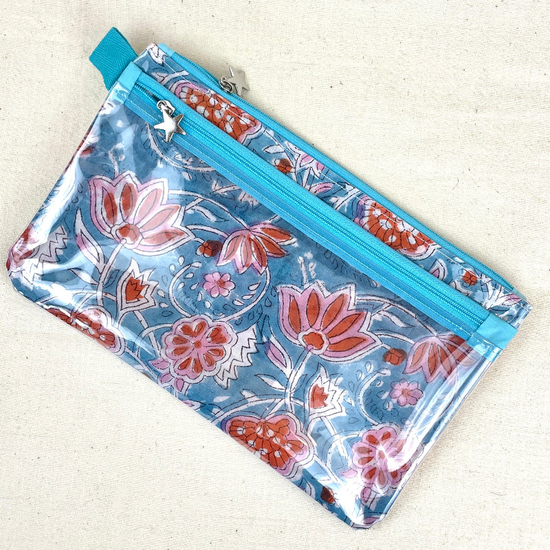 Grande trousse tactile smartphone turquoise