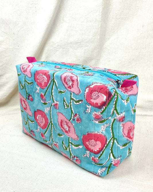Grande trousse de toilette turquoise
