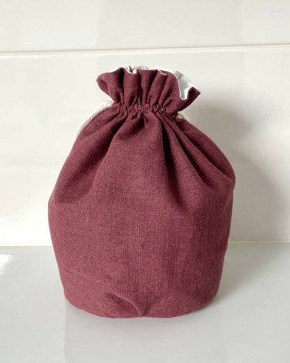 Trousse de toilette pochon couleur  aubergine