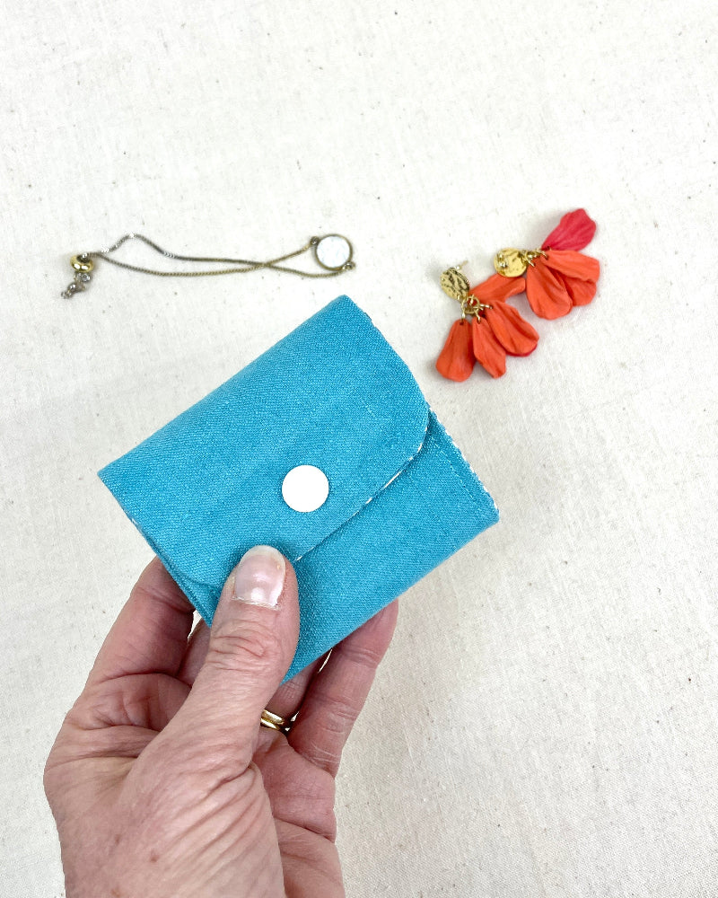 Mini trousse à bijoux turquoise