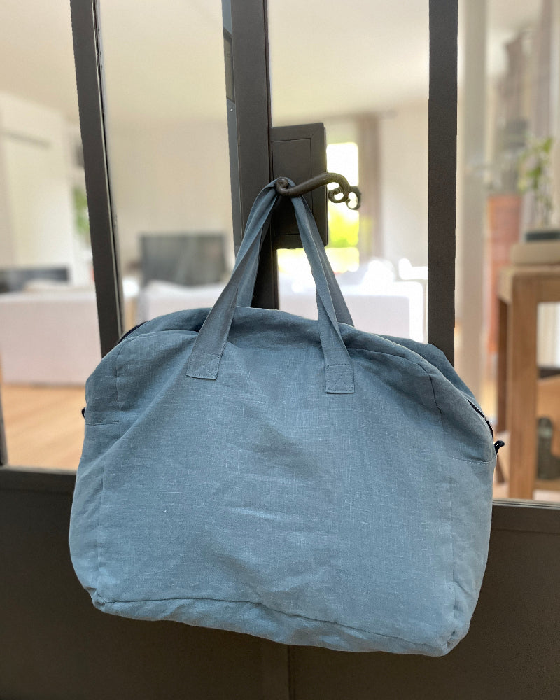 sac en lin bleu ciel