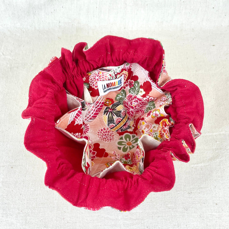 Trousse a bijoux aumonière  rouge
