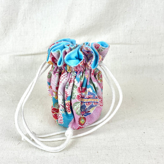 Trousse a bijoux aumonière turquoise