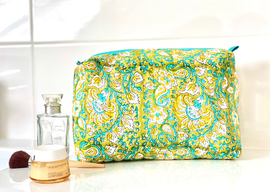 Grande trousse de toilette jaune