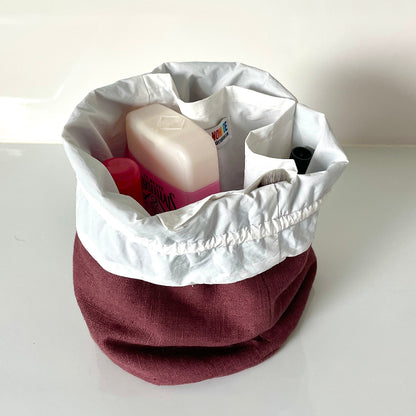 Trousse de toilette pochon couleur aubergine