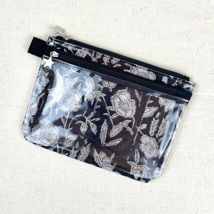 trousse tactile smartphone tissu indien motif noir